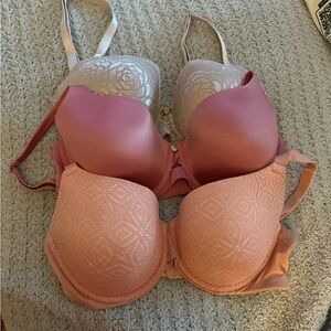Elegant Lace and Satin Bra Bundle 36DD